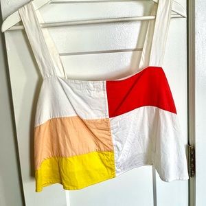 Mara Hoffman Color Block Crop Top Size L